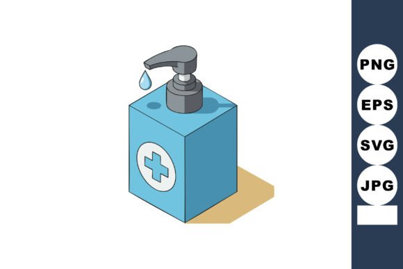 A Designer's Look at Hand Sanitizer Bottle with Drop Blue Con