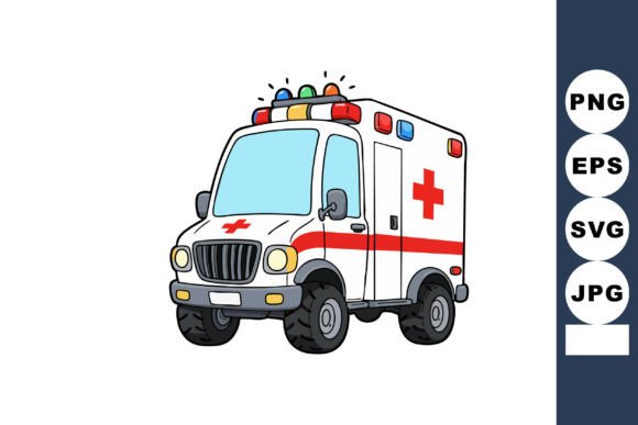Ambulance Emergency Vehicle with Red Cro