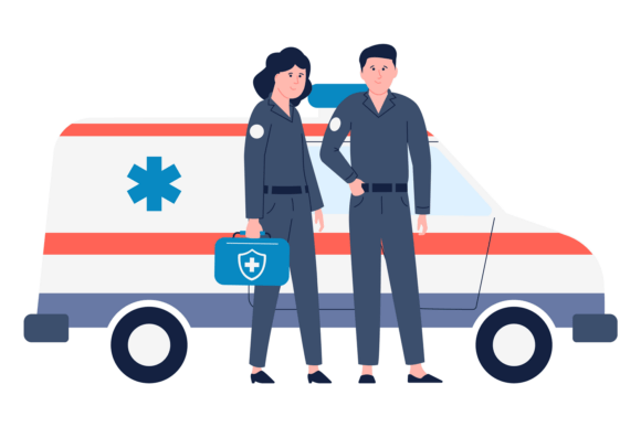 Ambulance with Standing Paramedics Design Review