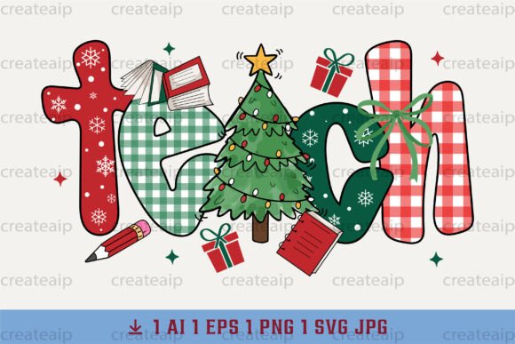 Coquette Preppy Teach, Christmas Teacher