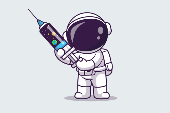 Cute Astronaut Holding Space Injection