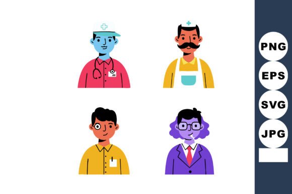 Diverse Professional People Avatar Set W: A Designer's Take