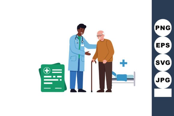 Doctor Consulting Elderly Patient with M