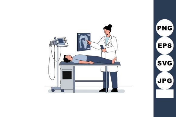 Doctor Explaining Lung X-ray to Patient