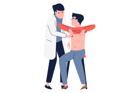 Doctor Hearing Patient Chest with Stetho