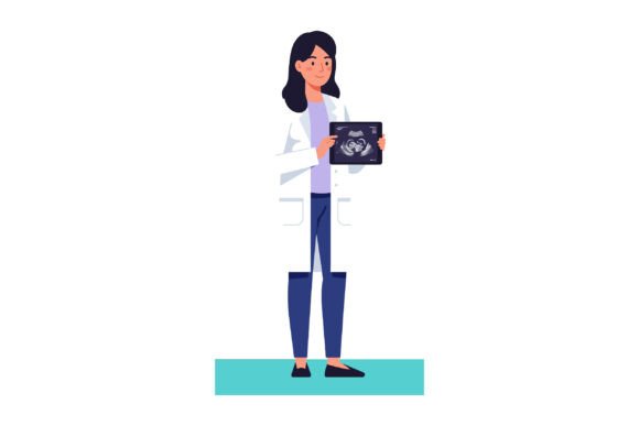 Female Doctor Holding Ultrasound Scan