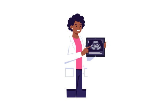 Female Doctor Showing Ultrasound Scan Im