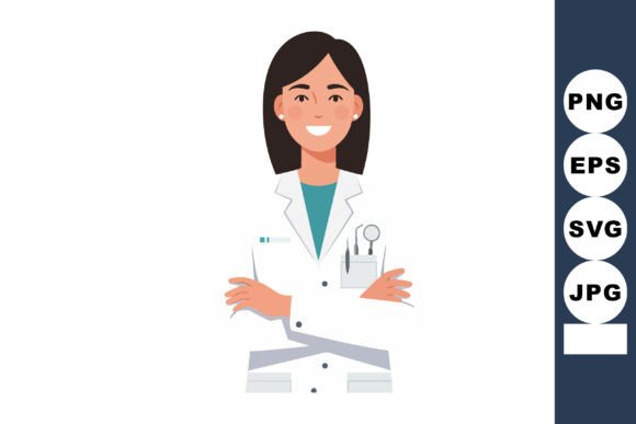 Female Doctor Wearing White Lab Coat