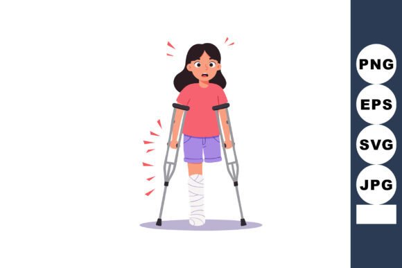 Girl with Broken Leg Using Crutches: Design Review