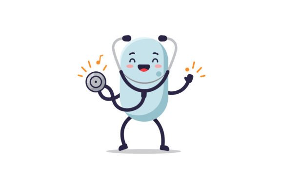 Happy Stethoscope Character Dancing Joyf