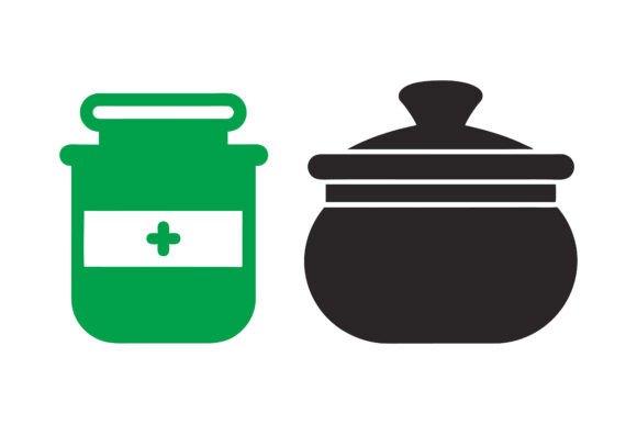 Medicine Pot Silhouette Vector Bundle