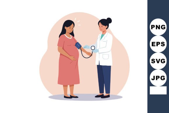 Pregnant Woman Having Blood Pressure Check